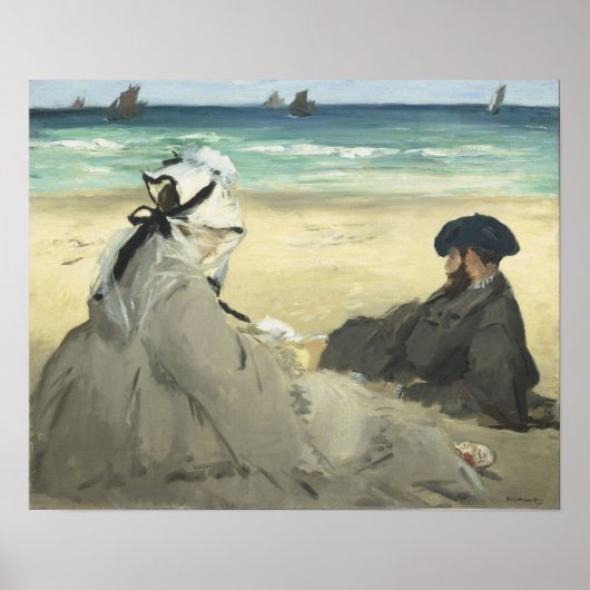 Manet - Op strand Poster (Voorkant)