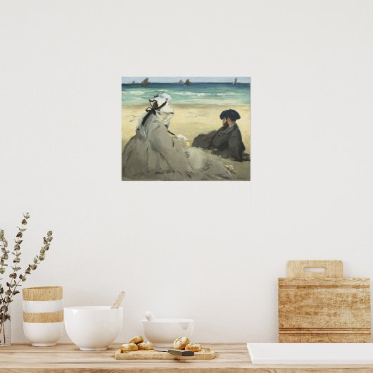Manet - Op strand Poster (Keuken)