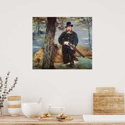 Manet | Pertuiset, Lion Hunter, 1881 Poster (Keuken)