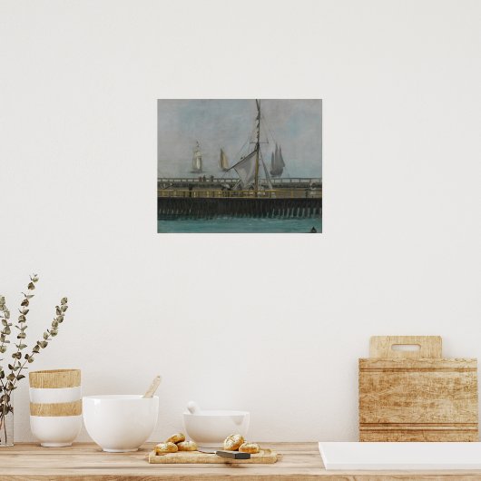 Manet - pier op Boulogne Poster (Keuken)