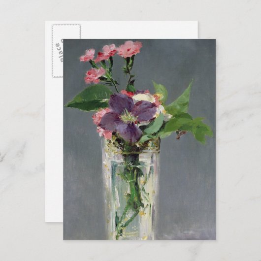 Manet | Pinks and Clematis in a Crystal Vase, 1882 Briefkaart (Voorkant / Achterkant)
