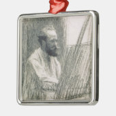 Manet | Portret van Edouard Manet in zijn Easel Metalen Ornament (Links)