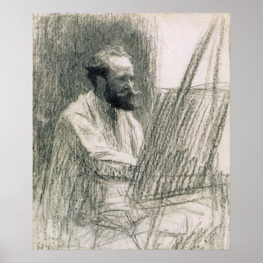 Manet | Portret van Edouard Manet in zijn Easel Poster (Voorkant)