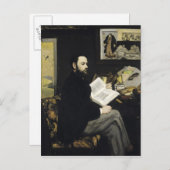 Manet | Portret van Emile Zola 1868 Briefkaart (Voorkant / Achterkant)