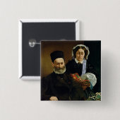 Manet | Portret van M en Mme Auguste Manet Vierkante Button 5,1 Cm (Voorkant /achterkant)