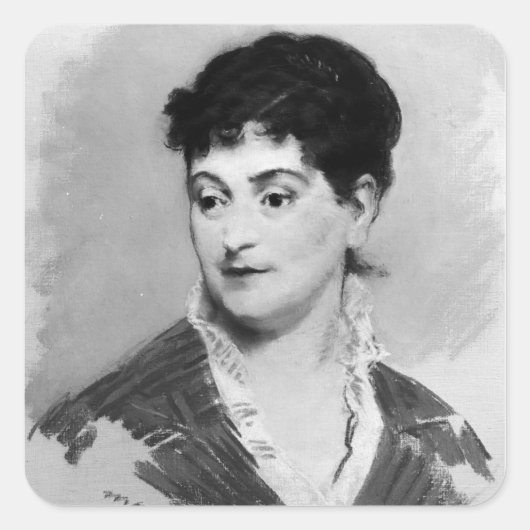 Manet | Portret van Madame Emile Zola, 1874 Vierkante Sticker (Voorkant)