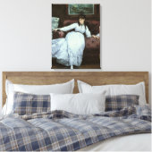 Manet | Rest, portret van Berthe Morisot Canvas Afdruk (Insitu (Slaapkamer))