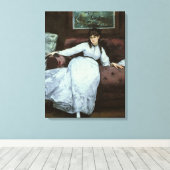 Manet | Rest, portret van Berthe Morisot Canvas Afdruk (Insitu (Houten vloer))