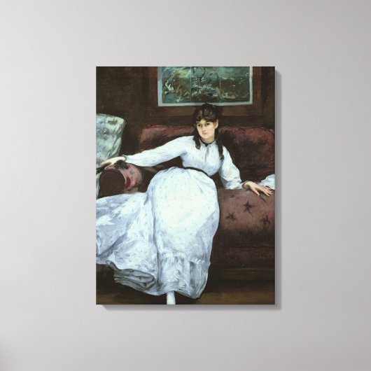 Manet | Rest, portret van Berthe Morisot Canvas Afdruk (Voorkant)