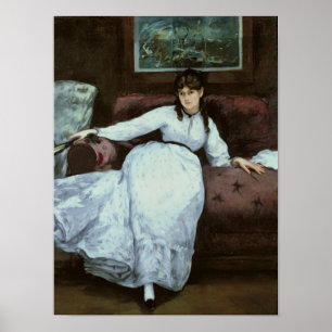 Manet   Rest, portret van Berthe Morisot Poster