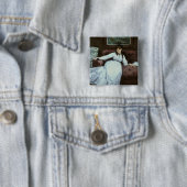 Manet | Rest, portret van Berthe Morisot Vierkante Button 5,1 Cm (In situ)