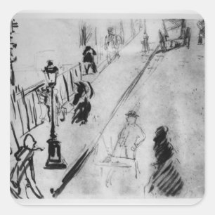 Manet   Rue Mosnier, c.1878 Vierkante Sticker