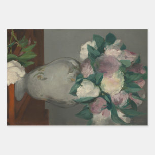 Manet schilderij Pioenrozen in vaas Inpakpapier Vel