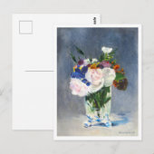 Manet-schilderij van bloemstuk briefkaart (Voorkant / Achterkant)