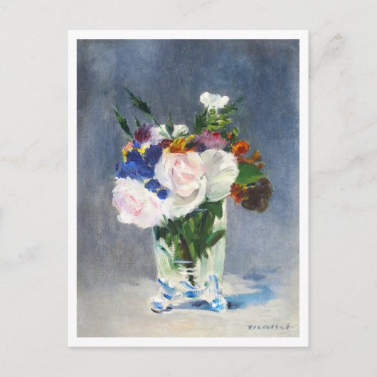 Manet-schilderij van bloemstuk briefkaart (Voorkant)