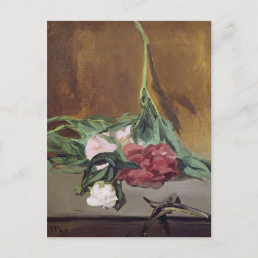 Manet | Stem of Peonies and Secateurs, c.1864 Briefkaart (Voorkant)