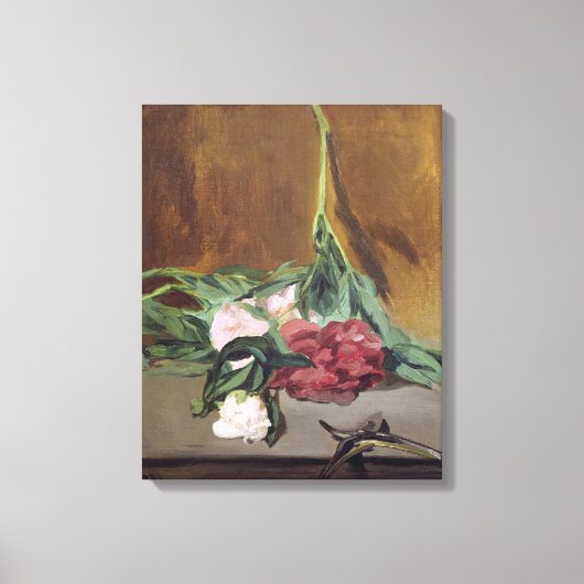Manet | Stem of Peonies and Secateurs, c.1864 Canvas Afdruk (Voorkant)