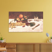 Manet | Stilleven: fruit op een tafel, 1864 Canvas Afdruk (Insitu (Woonkamer))