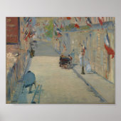 Manet - The Rue Mosnier with Flags (1878) Poster (Voorkant)