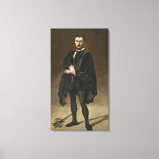 Manet | Tragedian Actor (Rouviere als Hamlet) Canvas Afdruk (Voorkant)