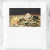 Manet: Twee rozen op een tafelkleed kunstwerk Rechthoekige Sticker (Tas)