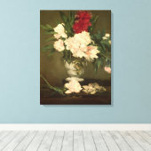 Manet | Vase van volken op een kleine voetstuk, 18 Canvas Afdruk (Insitu (Houten vloer))