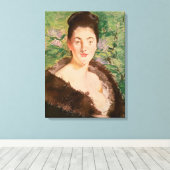 Manet | Vrouw in een bontjas Canvas Afdruk (Insitu (Houten vloer))