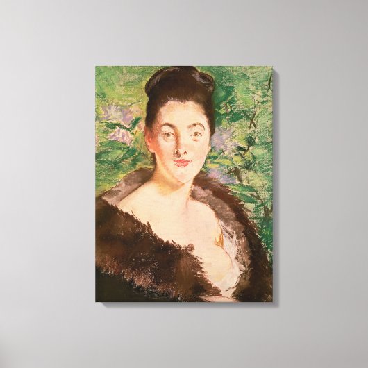Manet | Vrouw in een bontjas Canvas Afdruk (Voorkant)