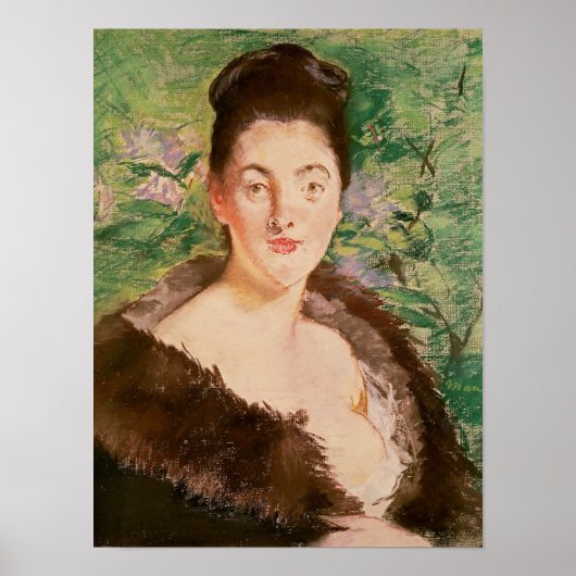 Manet | Vrouw in een bontjas Poster (Voorkant)