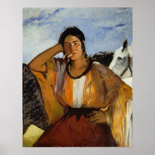 Manet - Zigeunerin met sigaret Poster (Voorkant)