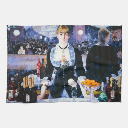Manetbalk op de Folies Bergere Kitchen Towel Theedoek (Horizontaal)