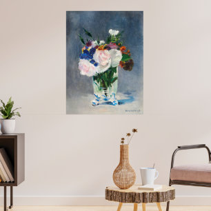 Manets Bloemen in een Kristallen Vaas Poster