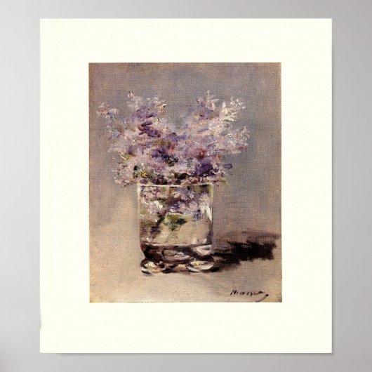 Manet's Lilacs in een glas Poster (Voorkant)