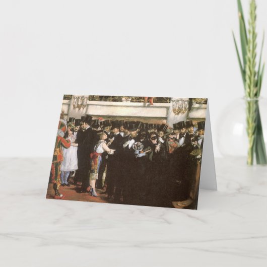 Manet's Mask Ball bij de Opera Feestdagen Kaart (Voorkant)