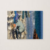 Manfred de Manatee bij het strand Legpuzzel (Horizontaal)