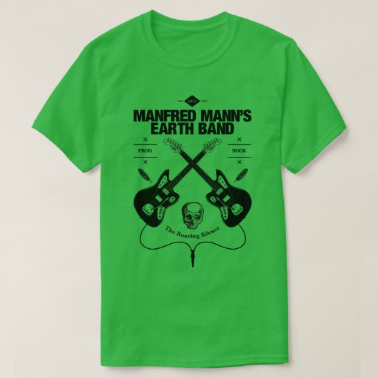 Manfred Manns Earth Bandz gitaar Logo T-shirt (Design voorkant)