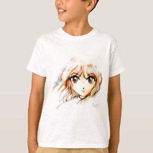 Manga Anime Girl schetst grote ogen kawaii schatti T-shirt