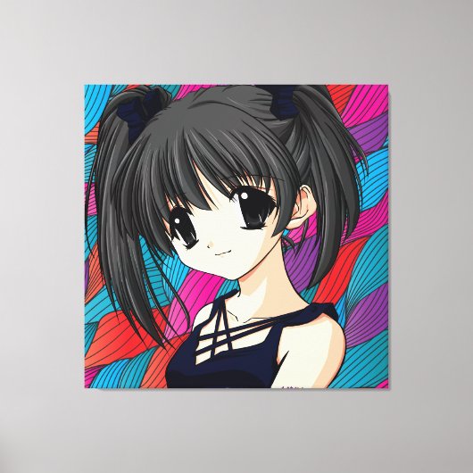Manga Anime Girl Wrapped Canvas (Voorkant)