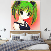 Manga Anime Girl Wrapped Canvas (Insitu (Slaapkamer))