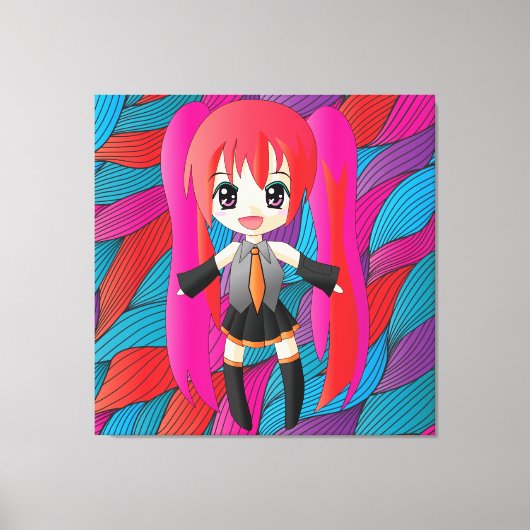 Manga Anime Girl Wrapped Canvas (Voorkant)