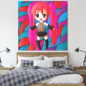 Manga Anime Girl Wrapped Canvas (Insitu (Slaapkamer))