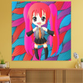 Manga Anime Girl Wrapped Canvas (Insitu (Woonkamer))