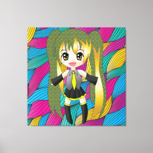 Manga Anime Girl Wrapped Canvas