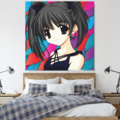 Manga Anime Girl Wrapped Canvas Afdruk (Insitu (Slaapkamer))