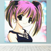 Manga Anime Girl Wrapped Canvas Afdruk (Insitu (Houten vloer))
