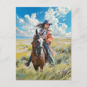 Manga-avontuur te paard in de Alpen Briefkaart