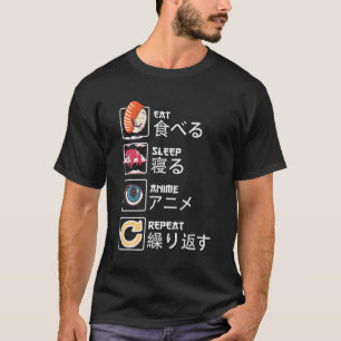 Manga Baka Otaku Kawaii Japans - Eat Sleep Anime T-shirt