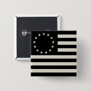 Manga, Betsy Ross Vlag of Circle Amerikaanse Vlag Vierkante Button 5,1 Cm