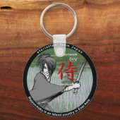 MANGA boy SAMURAI roos Sleutelhanger (Voorkant)