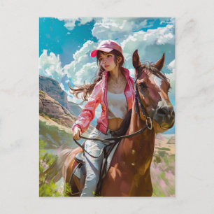 Manga Cowgirl's Alpiene Vlucht Briefkaart